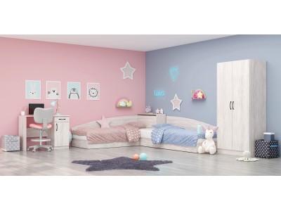 Детско обзавеждане Конфигурация 101 + матраци (дъб бланко)